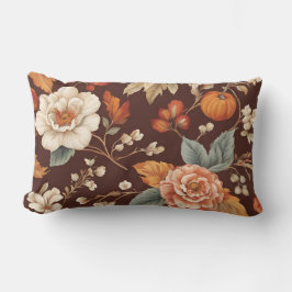 Pumpkin och Autumn Flowers Lumbarkudde