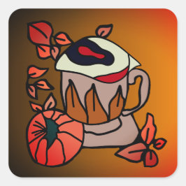 Pumpkin och Breged-Öga Vibes till Perfektion Fyrkantigt Klistermärke