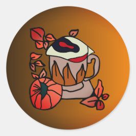 Pumpkin och Breged-Öga Vibes till Perfektion Runt Klistermärke