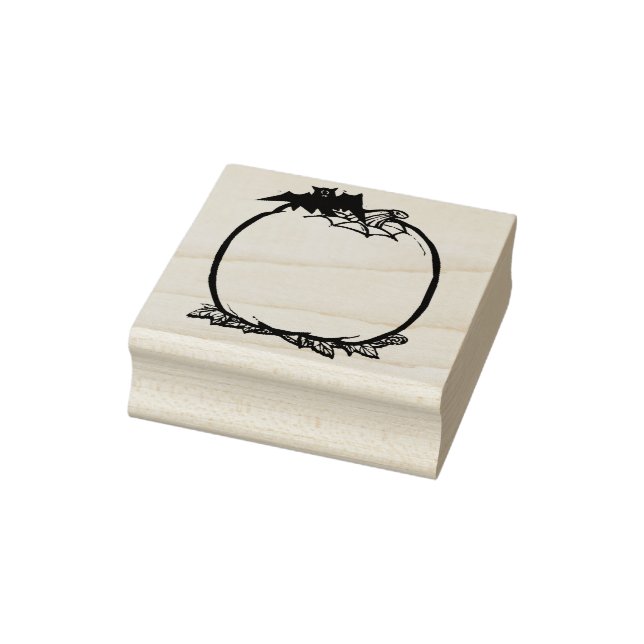 Pumpkin och fladdermus blank illustration art frim stämpel (Stämpel)