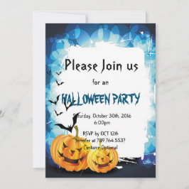 Pumpkin och fladdermus Halloween fest Inbjudningar