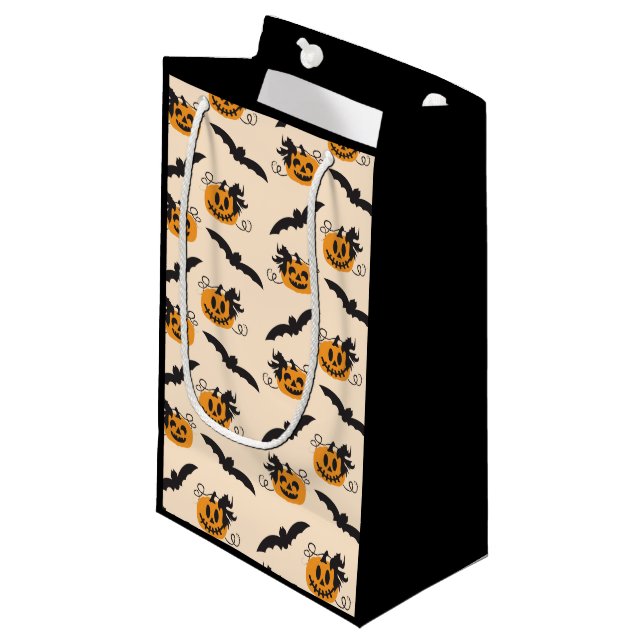 Pumpkin och Fladdermus Jack o lantern Orange Black (Framsidan Vinklad)