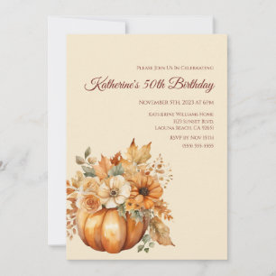 Pumpkin och Flowers- Inbjudningar