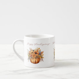 Pumpkin och Flowers-Thanksgiving- Espressomugg