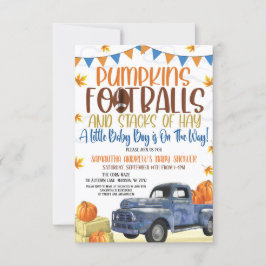 Pumpkin och Football Boy Baby Shower-inbjudan Inbjudningar
