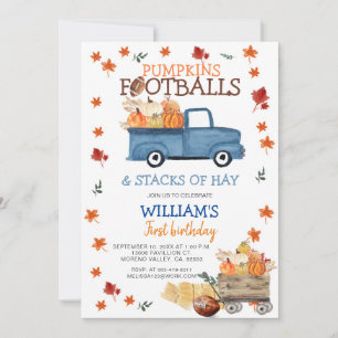 Pumpkin och Football Boy Baby Shower-inbjudan Inbjudningar