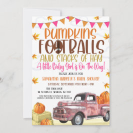 Pumpkin och Football Girl Shower-inbjudan Inbjudningar
