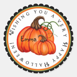 Pumpkin och Gourds Halloween Treat Stickers Runt Klistermärke