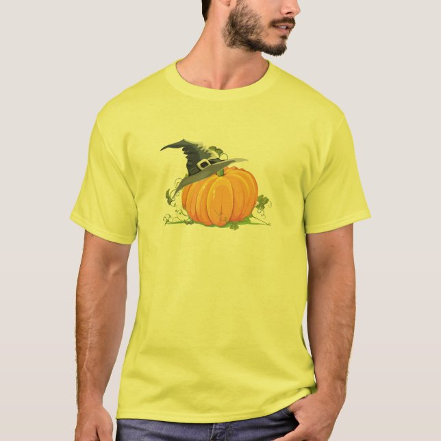 Pumpkin och Hat Halloween Shirt T-shirt (Framsida)