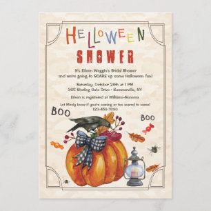 Pumpkin och Kråka Halloween Shower-inbjudan Inbjudningar