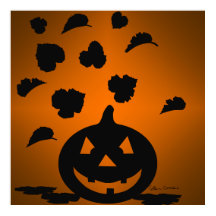 Pumpkin och Löv Silhouette