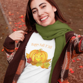 Pumpkin och Löv Watercolor Personlig T Shirt