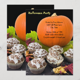 Pumpkin- och Muffins Halloween fest-inbjudan Inbjudningar