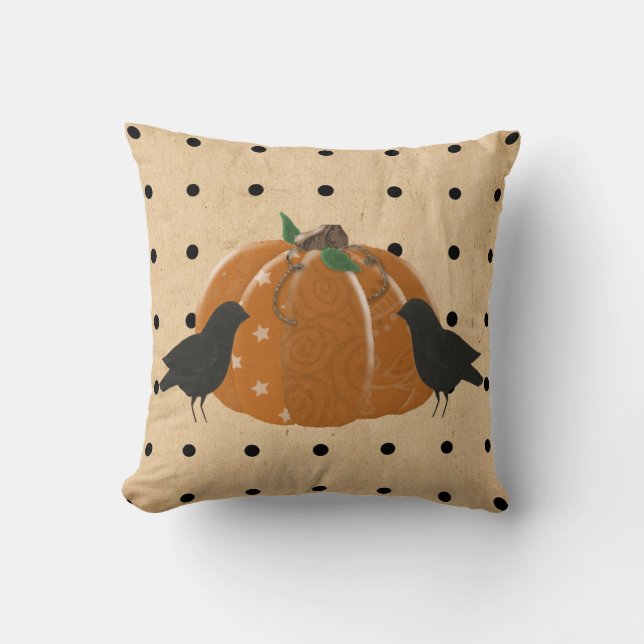 Pumpkin och Polka dots Pillow Kudde (Framsida)
