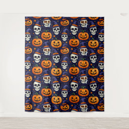 Pumpkin- och Skulltapestry Mönster - Spooky Gothic