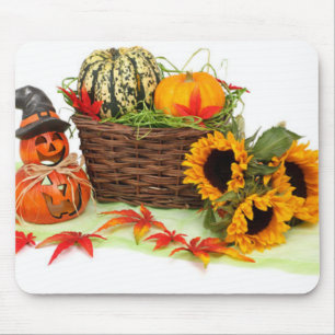 Pumpkin och solblommor musmatta