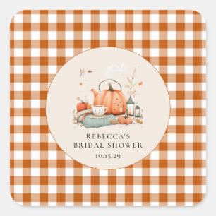 Pumpkin och Spice och Allt Nice Baby Shower Fyrkantigt Klistermärke