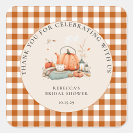 Pumpkin och Spice och Allt Nice Baby Shower Fyrkantigt Klistermärke