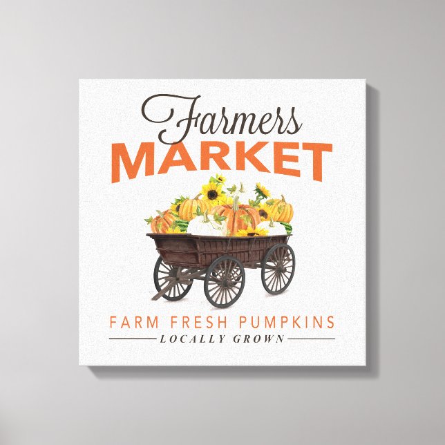 PUMPKIN OCH SUNFLÖDEN PÅ JORDBRUKARNAS MARKNADSMAR CANVASTRYCK (Framsida)
