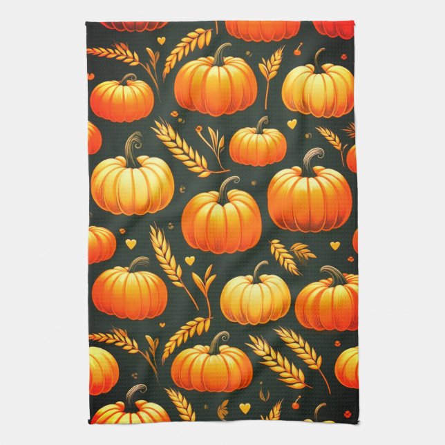 Pumpkin och Wheat Kitchen Towel Kökshandduk (Vertikal)