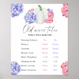 Pumpkin Old Wives Tales Gender Reveal Board Poster