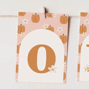 Pumpkin ONE "O"-banderollkort med hög stol Inbjudningar