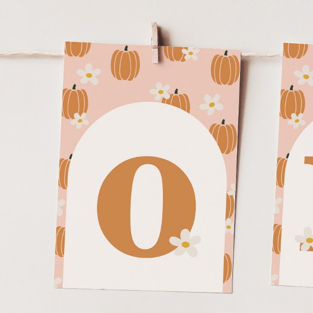 Pumpkin ONE "O"-banderollkort med hög stol Inbjudningar (Skapare uppladdad)
