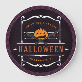 Pumpkin önskar dig en Scary Halloween Stor Klocka