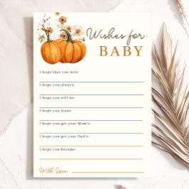 Pumpkin Önskemål för Baby Baby Shower Adapter Inbjudningar