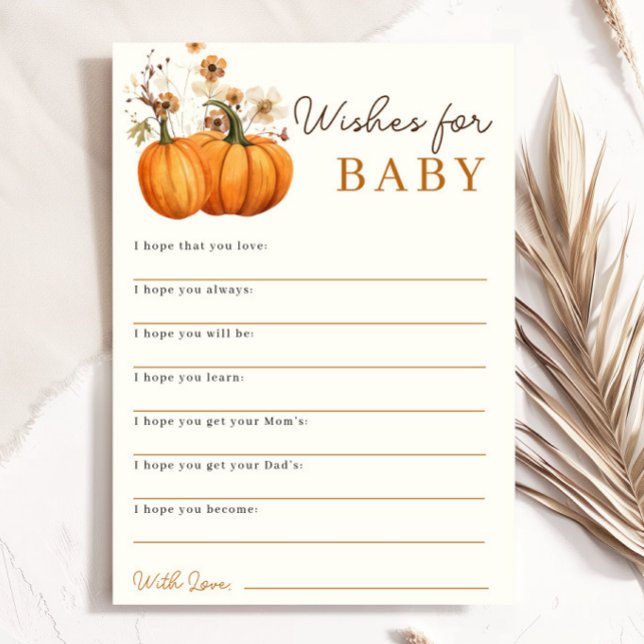 Pumpkin Önskemål för Baby Baby Shower Adapter Inbjudningar (Skapare uppladdad)