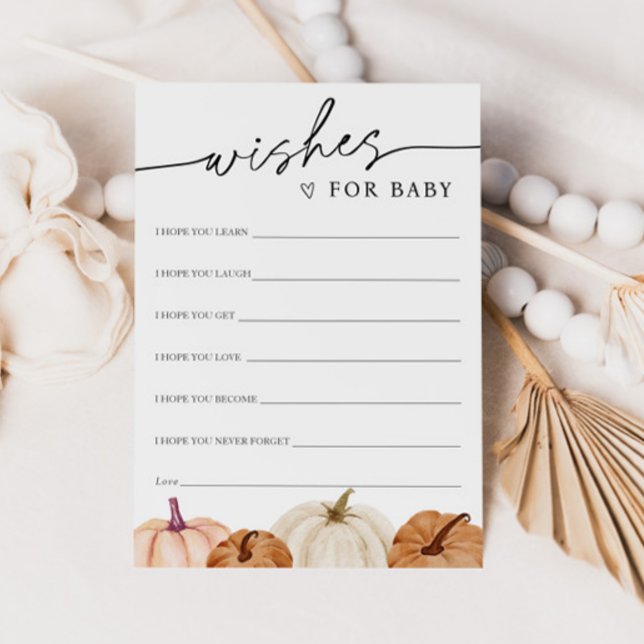 Pumpkin Önskemål för Baby Card Inbjudningar (Skapare uppladdad)