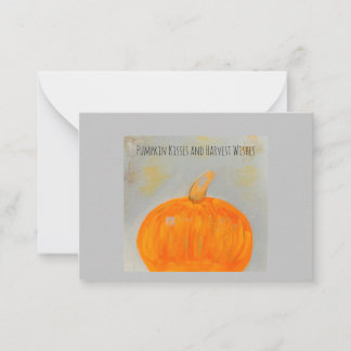 Pumpkin Önskemål Grått-platta anteckningskort