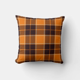 Pumpkin Orange Black Buffalo Play Halloween Decor Kudde