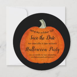 Pumpkin Orange Black Halloween fest Spara Datumet
