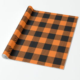 Pumpkin Orange Black Huge Buffalo Play Tartan Presentpapper