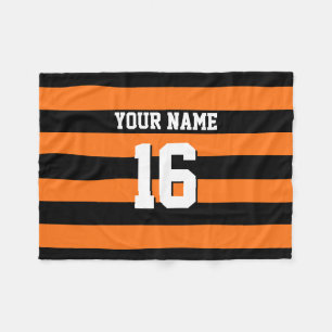 Pumpkin Orange Black Team Jersey Preppy Rand Fleecefilt
