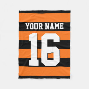 Pumpkin Orange Black Team Jersey Preppy Rand Fleecefilt