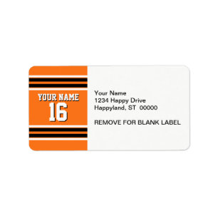 Pumpkin Orange Blk Team Jersey Anpassningsbar Numb Adressetikett