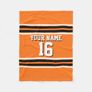 Pumpkin Orange Blk Team Jersey Anpassningsbar Numb Fleecefilt