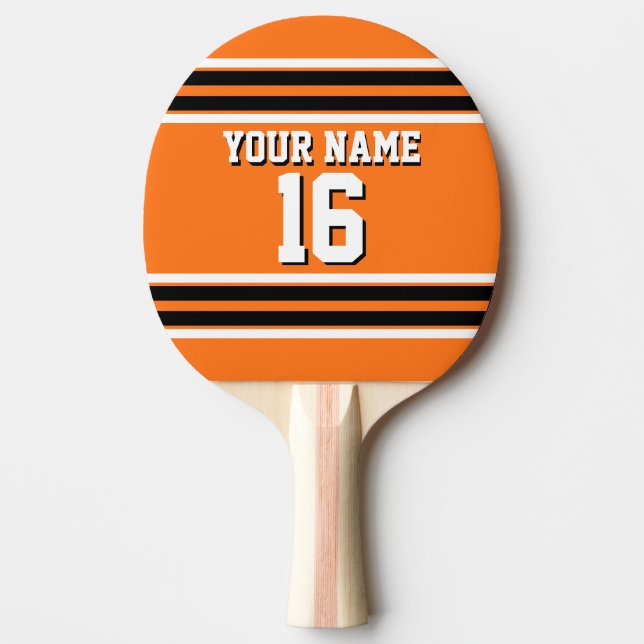 Pumpkin Orange Blk Team Jersey Anpassningsbar Numb Pingisracket (Framsidan)