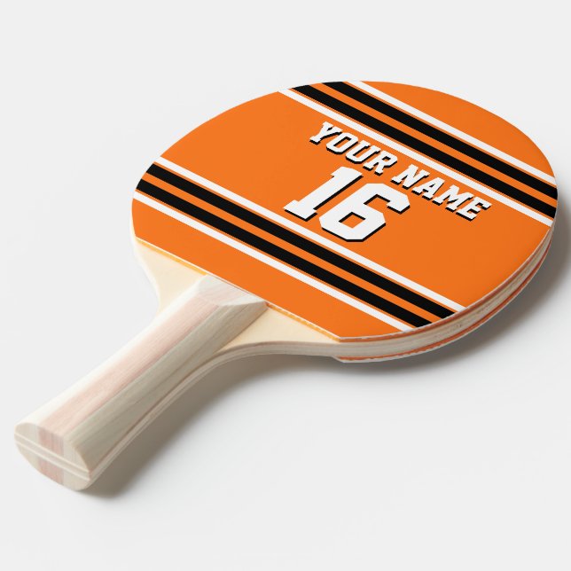 Pumpkin Orange Blk Team Jersey Anpassningsbar Numb Pingisracket (Frontvinkel)