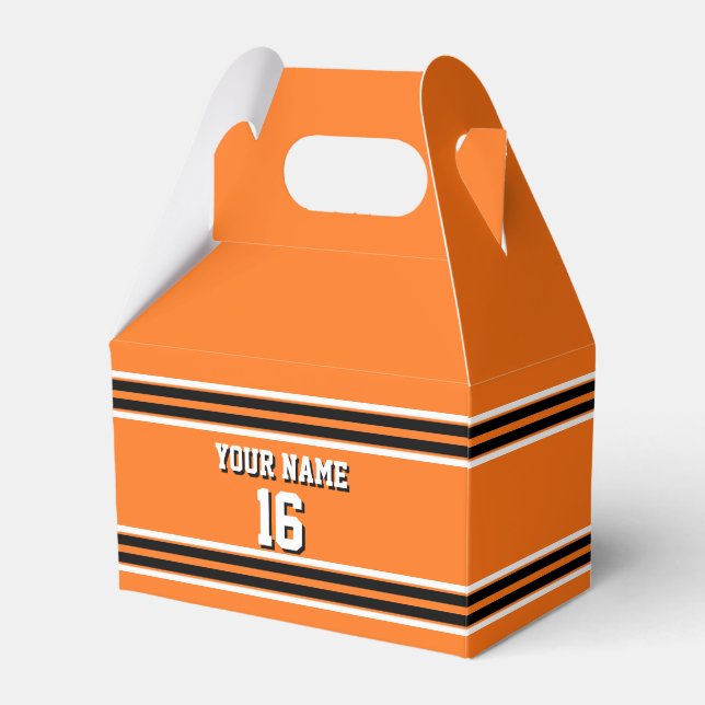 Pumpkin Orange Blk Team Jersey Anpassningsbar Numb Presentaskar (Framsidan Sidan)