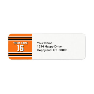 Pumpkin Orange Blk Team Jersey Anpassningsbar Numb Returadress Etikett