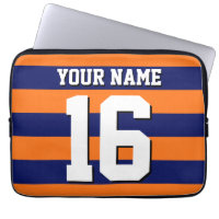 Pumpkin Orange Blue Team Jersey Preppy Rand