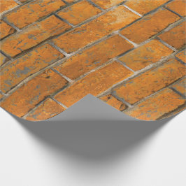 Pumpkin Orange Brick Wall Mönster Presentpapper