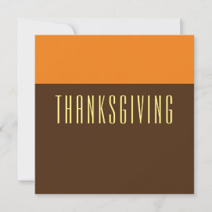 Pumpkin Orange Brown Färg Block THANKSGIVING Julkort