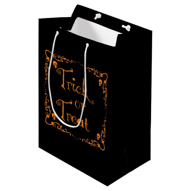 Pumpkin Orange bus eller godis Gift Bag (Framsidan Vinklad)