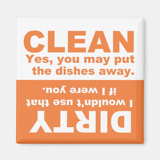Pumpkin Orange Clean Dirty Dishwasher magnet (Framsidan)