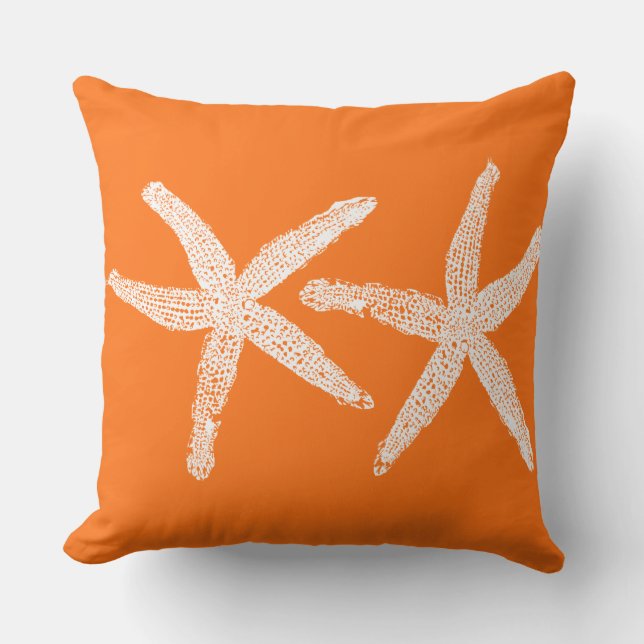 Pumpkin Orange Fall Beach Cotton Kudde (Framsida)