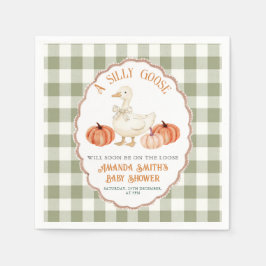 Pumpkin Orange Fånig Goose Baby Shower Napkins Pappersservett